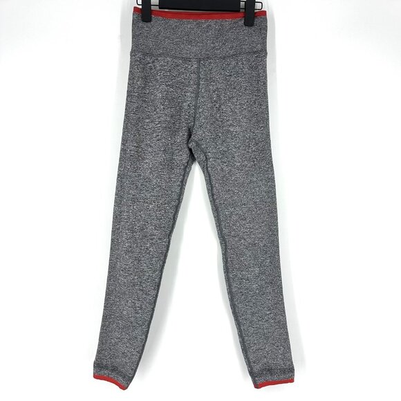 Athleta Andes High Rise Seamless Stretch Tights Leggings Grey/Red Medium - Picture 3 of 9